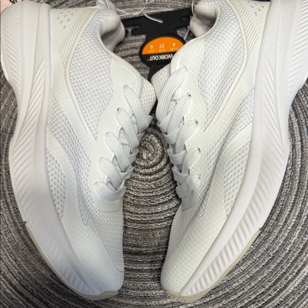 2/$25 Workout White Athletic Sneakers size 6 NWT